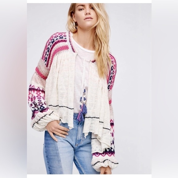 Free People Dreamland Crochet Knit Swingy Cardigan Sweater Size XS - Picture 1 of 16
